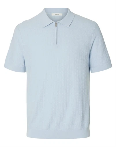 Selected - SLHCran Strik Structure Zip Polo - Skyway